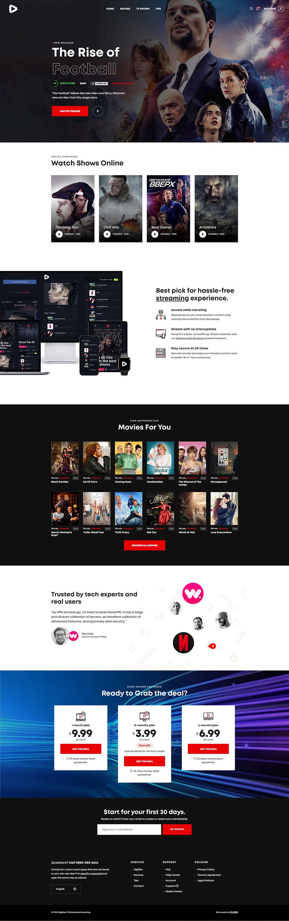 在線3D高清影院視頻靜態html網頁模板