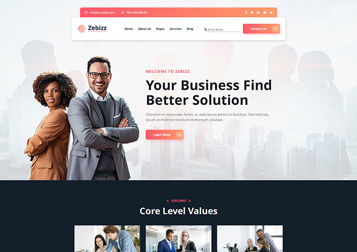 HTML5公司企業商務咨詢服務網站網頁模板