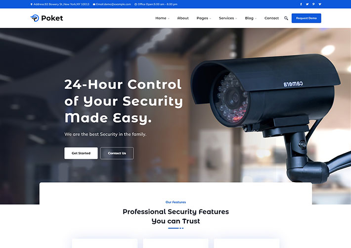 響應式監控設備生產安裝業務HTML網頁源碼模板