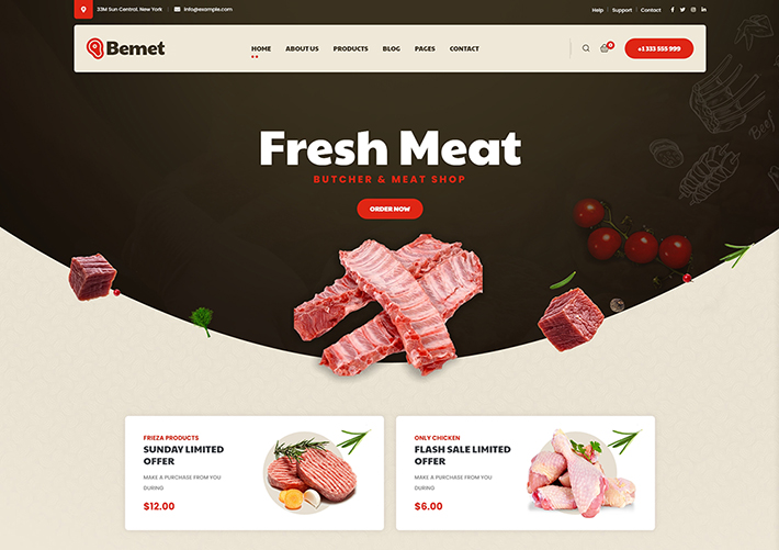 生鮮和肉制品商城電商網站網頁HTML源碼模板