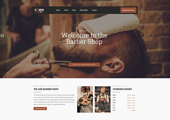 響應式發廊理發網站網頁HTML源碼模板下載