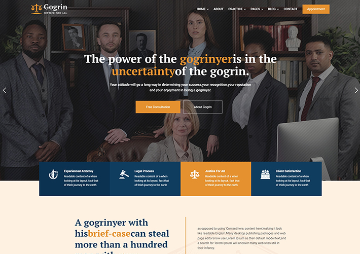 Bootstrap法律咨詢律師網站響應式HTML5源碼模