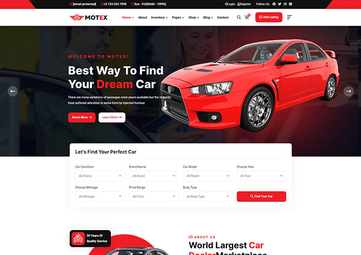 響應式汽車經銷商零售行業企業網站HTML5模板
