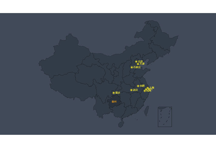 echarts全國銷售城市標注地圖特效代碼素材