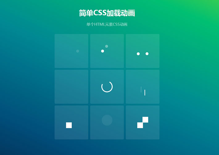 CSS3圓點線條方塊圖標加載網頁特效代碼素材
