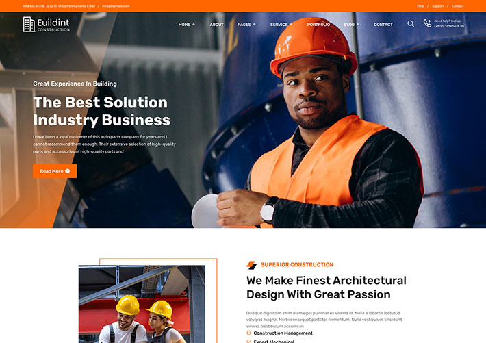 響應式建筑公司樓宇翻新承包商企業HTML5網站網頁模板