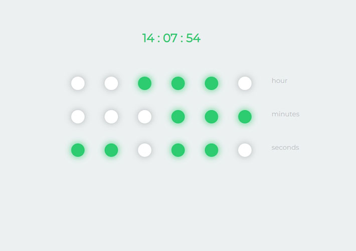 炫酷的jQuery二進(jìn)制數(shù)字時(shí)鐘網(wǎng)頁(yè)代碼素材