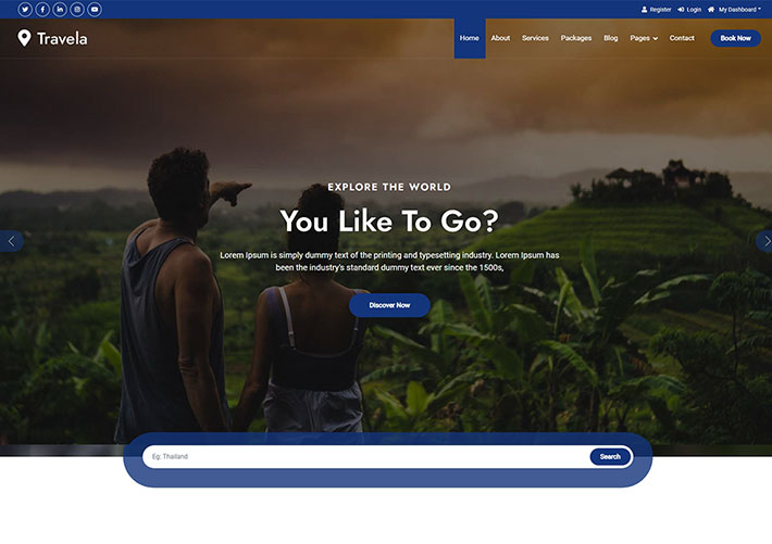 響應式HTML5探索世界旅行網站網頁HTML源碼模板