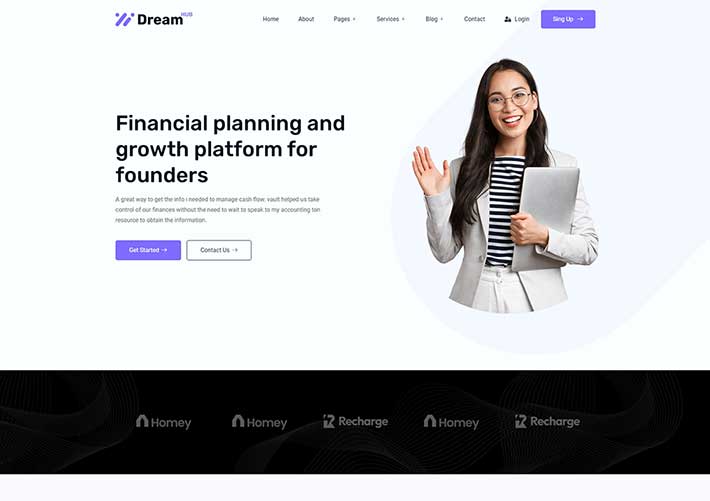 HTML5理財規劃融資投資機構網站網頁模板下載