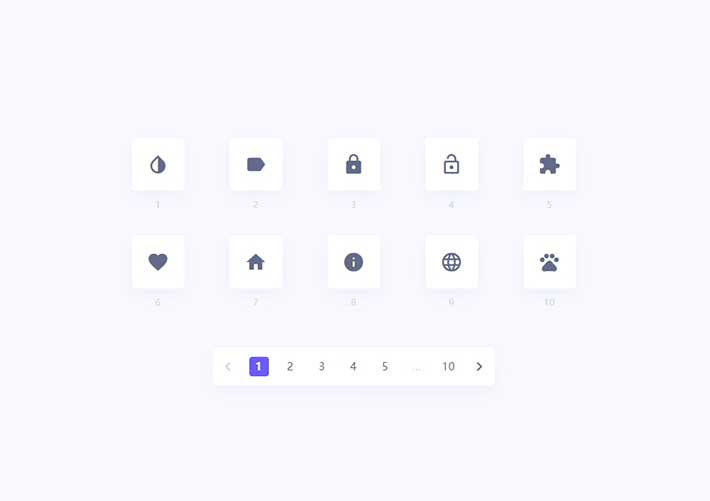 分頁樣式vue圖標(biāo)列表分頁實例網(wǎng)頁代碼素材