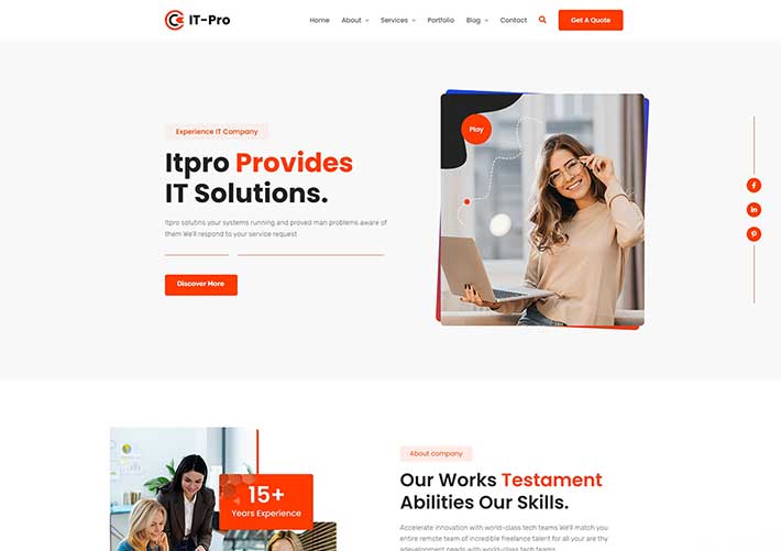 響應式現代IT網絡公司服務網站網頁HTML源碼模板