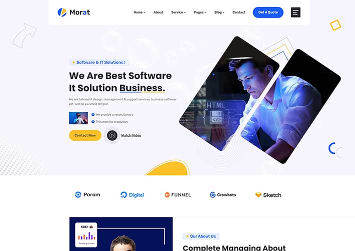 響應式IT服務軟件開發(fā)企業(yè)網站HTML5網頁模板