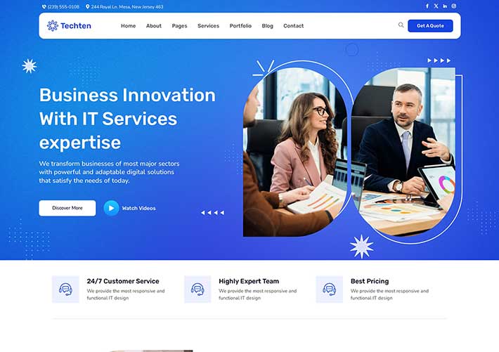 響應式技術科技商業企業Bootstrap5網站網頁HTML5模板