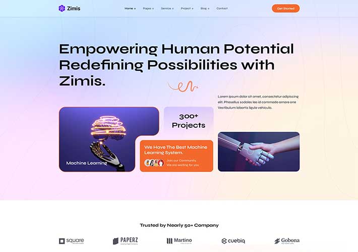 人工智能數據科學分析公司網站網頁HTML源碼模板